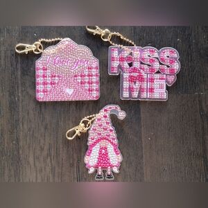 Handcrafted Valentine's Day Keychain/Purse Tags Set 3/$15